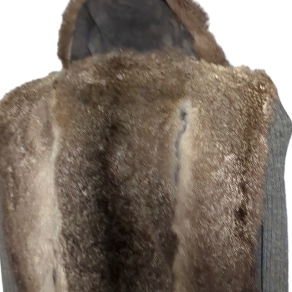 VINTAGE Luxury Real Faux Fur & Knit Jacket Size M. - Picture 5 of 16